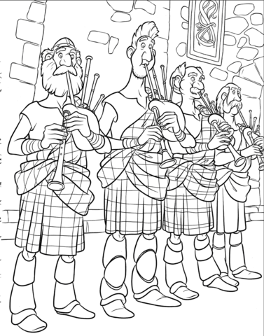 Bagpipe Players Coloring Page